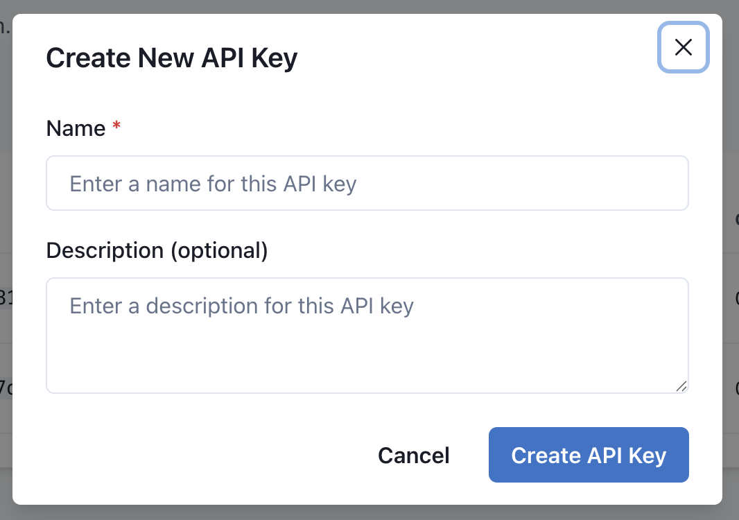 Create API Key